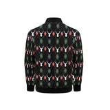 Deer Christmas new year pattern argyle Kids' Boys' Girls' Bomber Jacket