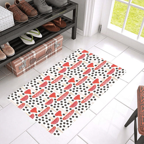 Red mushroom dot pattern Doormat