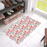 Red mushroom dot pattern Doormat