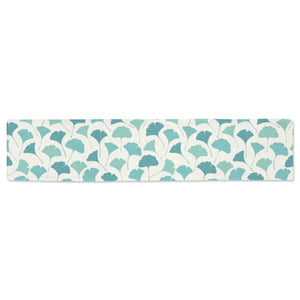 Green ginkgo leaves pattern Table Runner