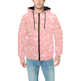 Bicycle Pattern Print Design 02 Men's Padded Hooded Jacket