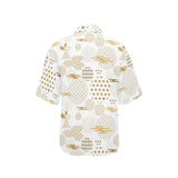 Beautiful gold japanese pattern Women's All Over Print Hawaiian Shirt
