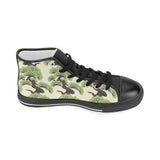 Bonsai pattern Women's High Top Canvas Shoes Black