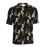 saxophone design pattern Men's All Over Print Polo Shirt