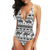 Camel polynesian tribal pattern Women's One-Piece Swimsuit