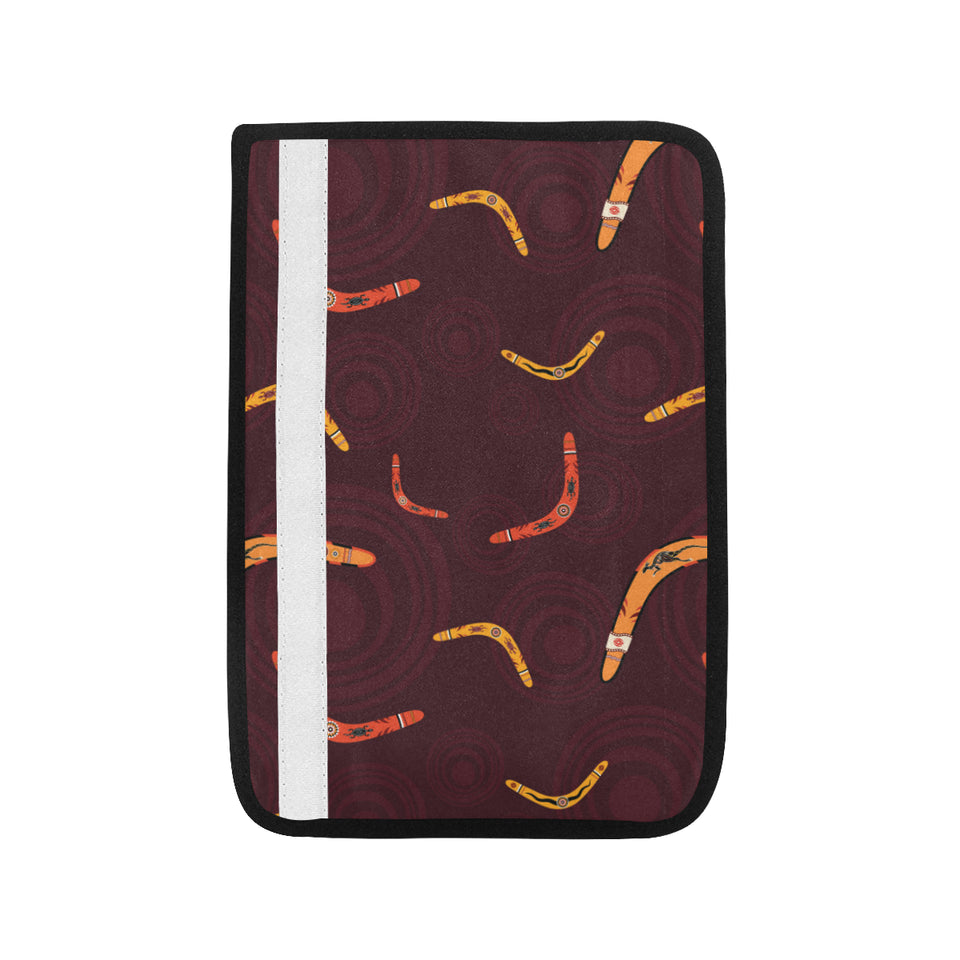 Boomerang Australian aboriginal ornament circle bl Car Seat Belt Cover