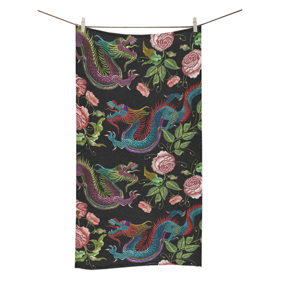 Dragons flower pattern Bath Towel