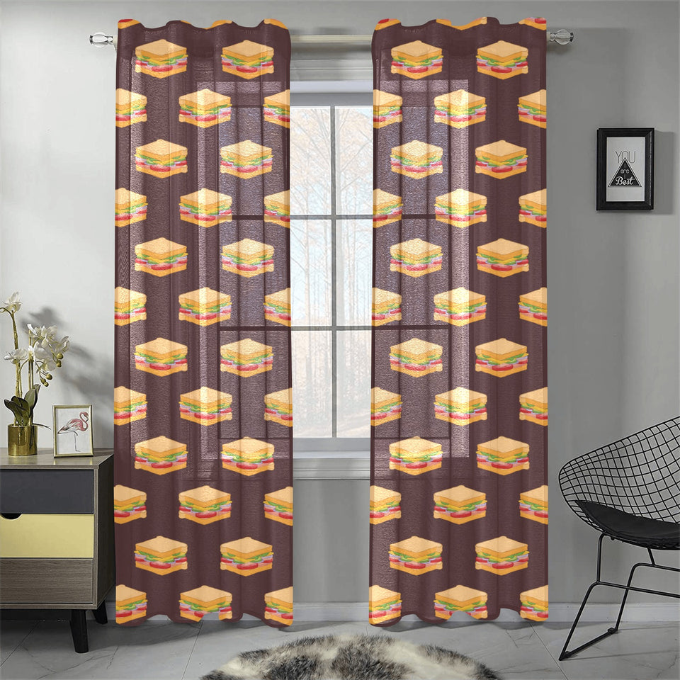 Sandwich Pattern Print Design 04 Gauze Curtain