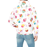 Cake cupcake design pattern Men's Padded Hooded Jacket