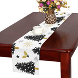 Christmas tree holly snow star pattern Table Runner