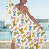 Teddy Bear Pattern Print Design 01 Beach Towel