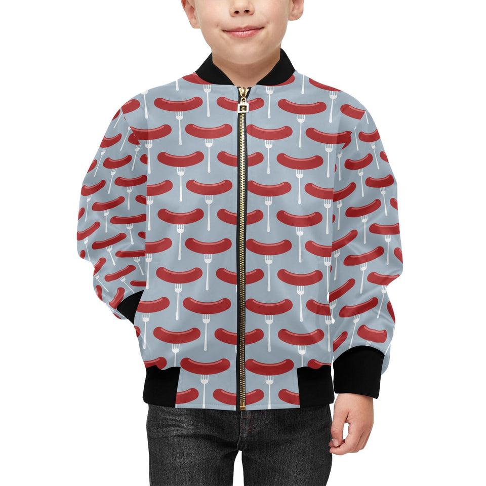 Sausage Pattern Print Design 02 Kids' Boys' Girls' Bomber Jacket