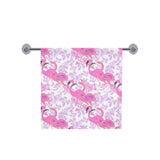 Pink flamingo flower pattern Bath Towel