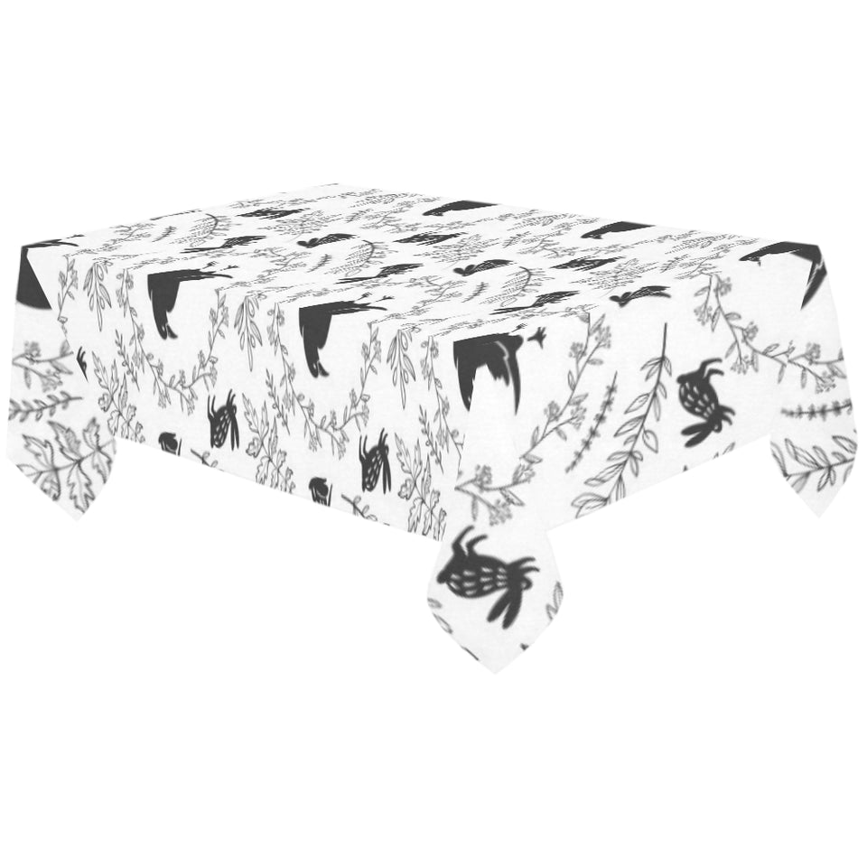 Crows floral wreath rabbit pattern Tablecloth