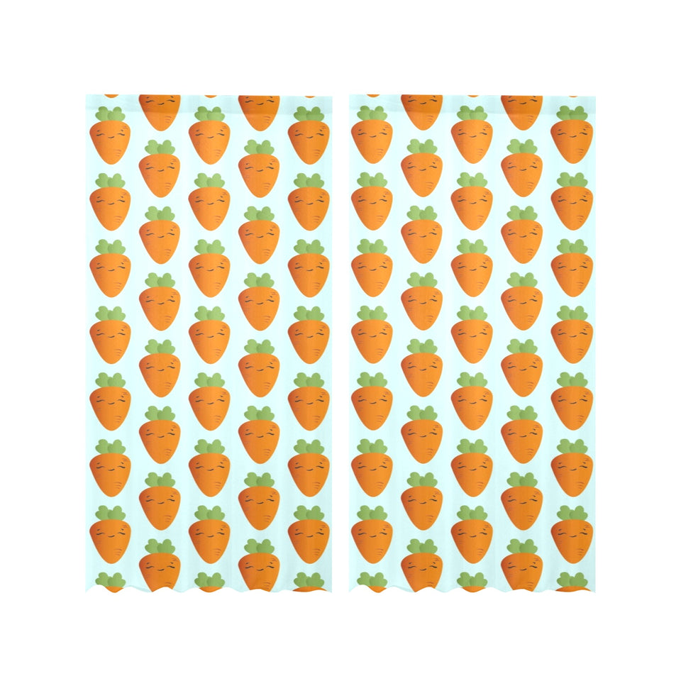 Carrot Pattern Print Design 03 Gauze Curtain