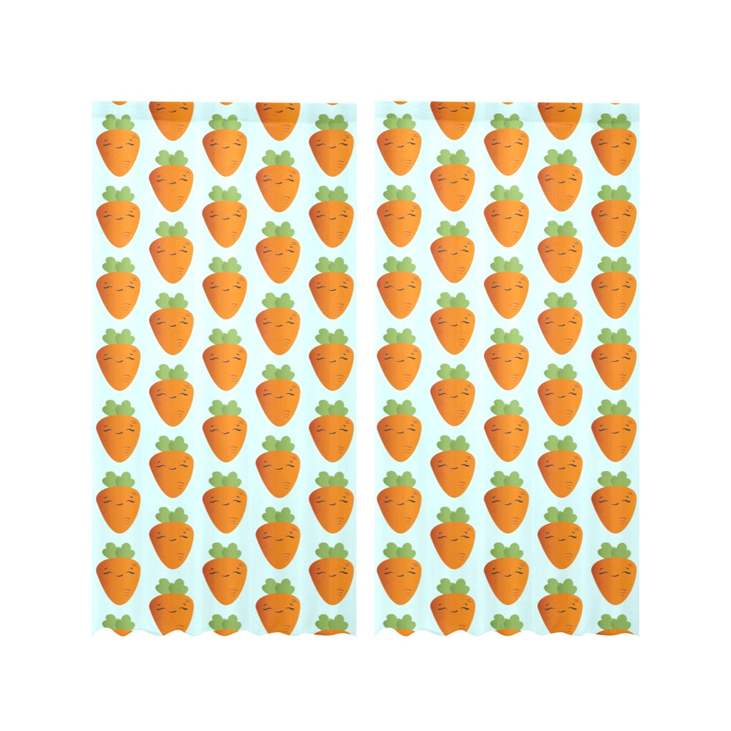 Carrot Pattern Print Design 03 Gauze Curtain