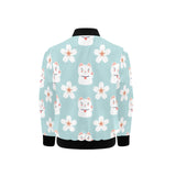 Maneki neko cat sakura Kids' Boys' Girls' Bomber Jacket