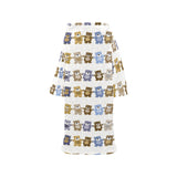 Teddy Bear Pattern Print Design 02 Blanket Robe with Sleeves