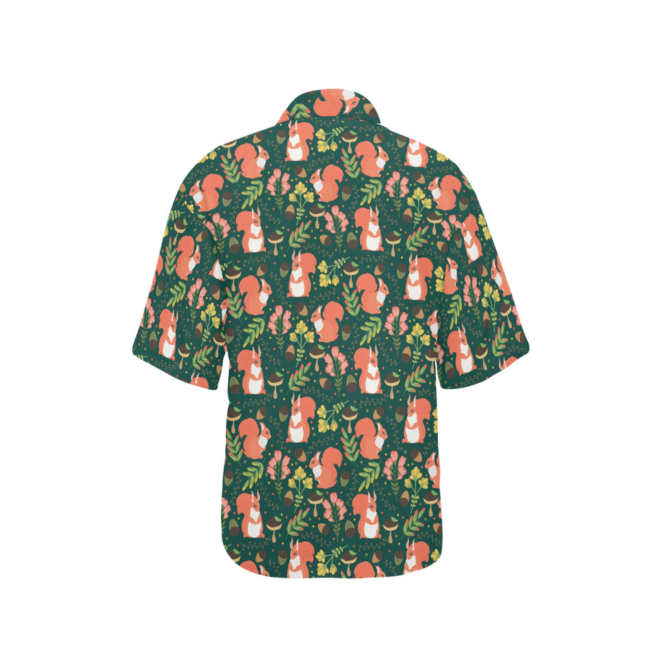 Squirrel Pattern Print Design 03 Women's All Over Print Hawaiian Shirt