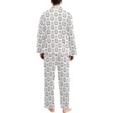 Hippopotamus Pattern Print Design 05 Men's Long Pajama Set