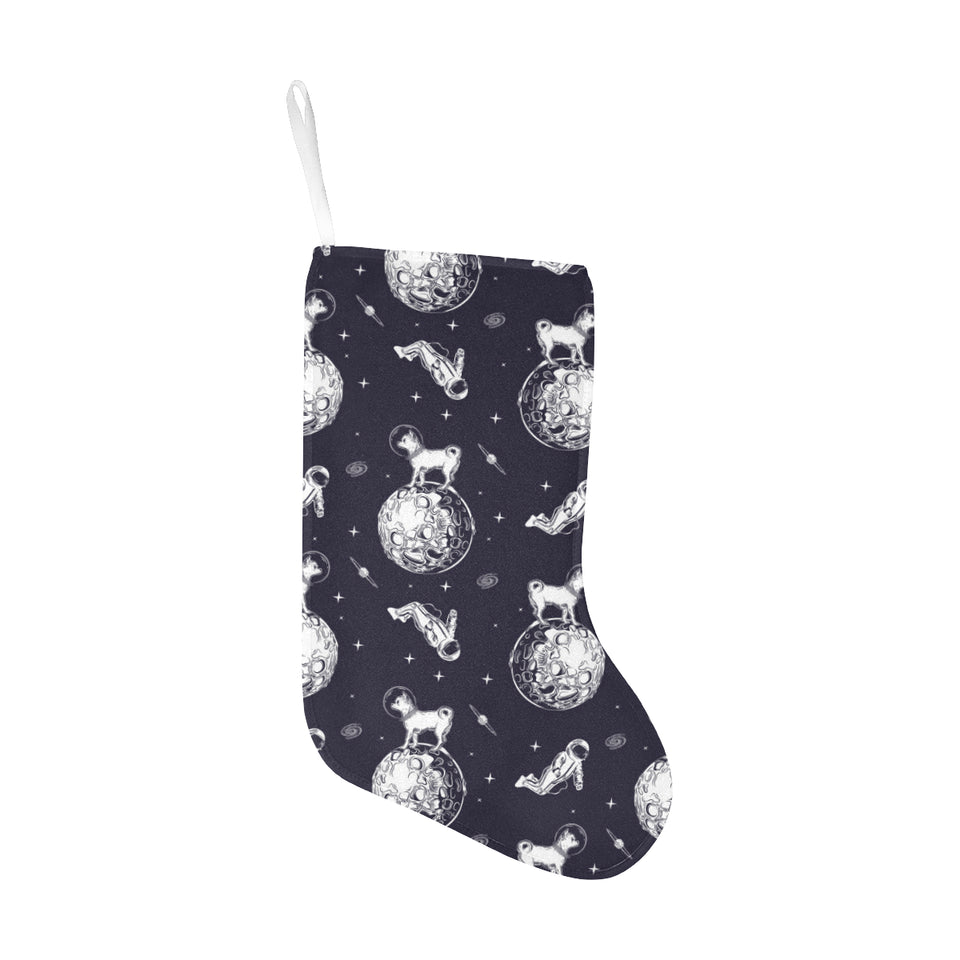 Chihuahua space helmet. astronaut pattern Christmas Stocking