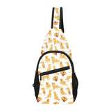Golden Retriever Pattern Print Design 05 All Over Print Chest Bag