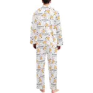 Greyhound Pattern Print Design 03 Men's Long Pajama Set