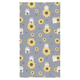 Cute hamster sunflower pattern background Bath Towel