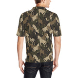 Horse Camouflage Pattern Men's All Over Print Polo Shirt