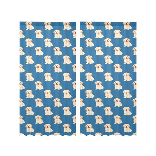 Golden Retriever Pattern Print Design 03 Gauze Curtain