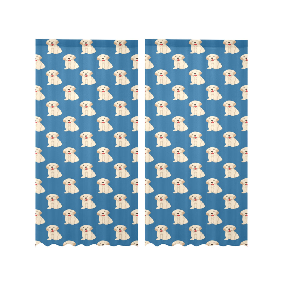 Golden Retriever Pattern Print Design 03 Gauze Curtain