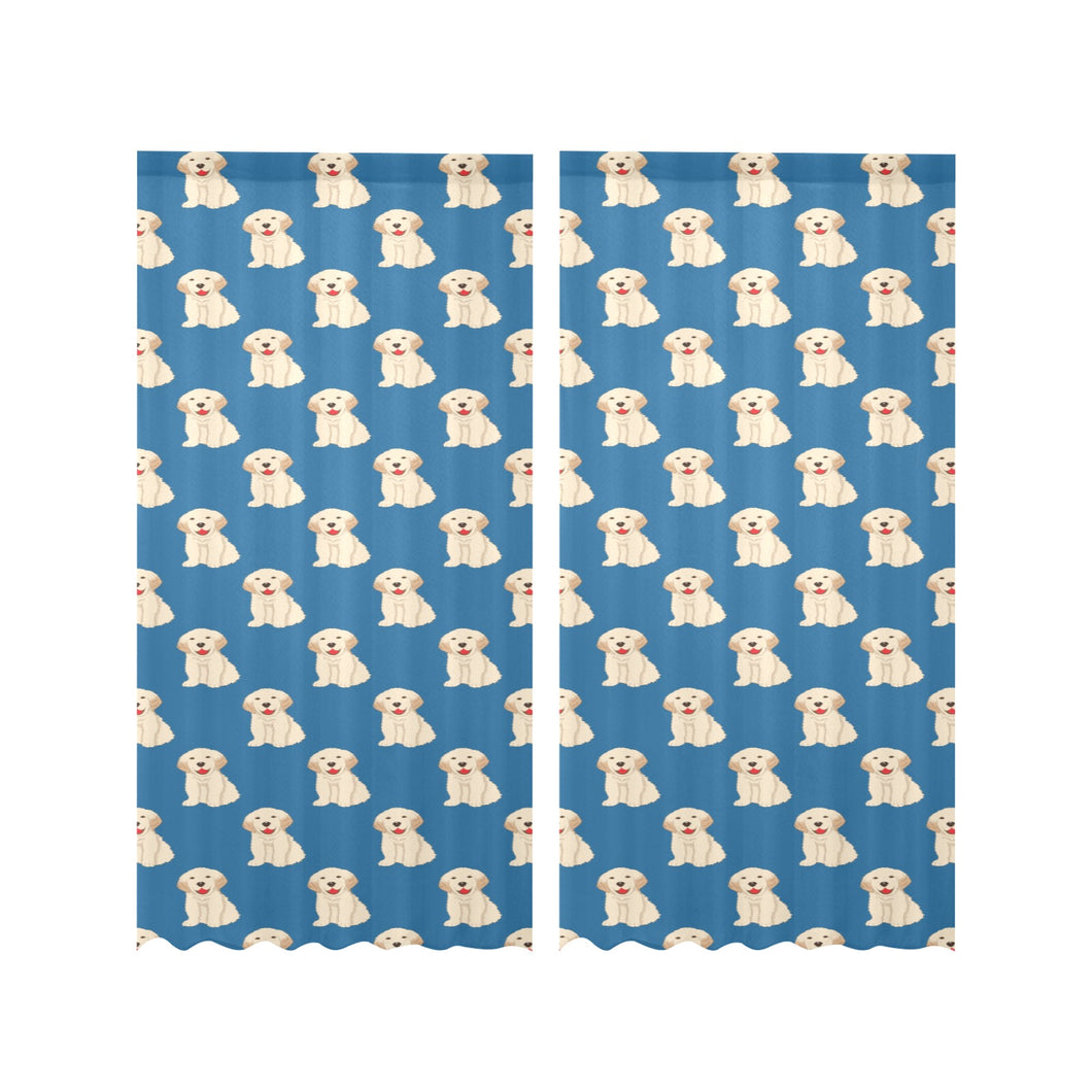 Golden Retriever Pattern Print Design 03 Gauze Curtain