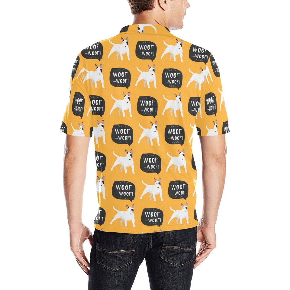 Bull Terrier Pattern Print Design 03 Men's All Over Print Polo Shirt