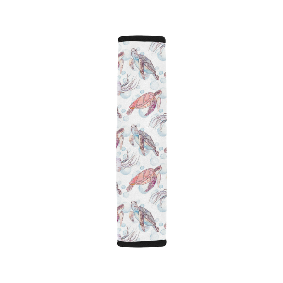Watercolor sea turtle jellyfish pattern Car Seat Belt Cover