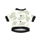 Ginkgo leaves pattern All Over Print Pet Dog Round Neck Fuzzy Shirt