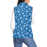 Airplane pattern in the sky Women's Padded Vest