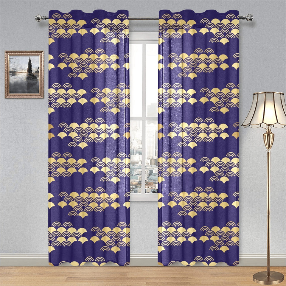 Beautiful japanese fan pattern Gauze Curtain