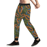 Colorful papaya tropical leaves Unisex Casual Sweatpants
