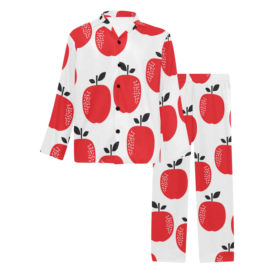 red apples white background Men's Long Pajama Set
