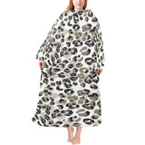 Leopard skin print pattern Blanket Robe with Sleeves