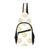 Gold Ornamental lotue waterlily symbol pattern All Over Print Chest Bag