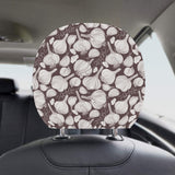 Garlic bulb dark background Car Headrest Cover