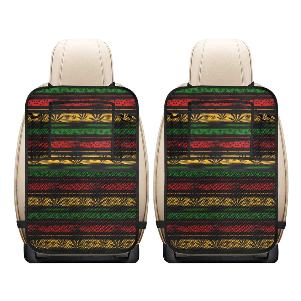 Canabis Marijuana Weed Pattern Print Design 04 Car Seat Back Organizer