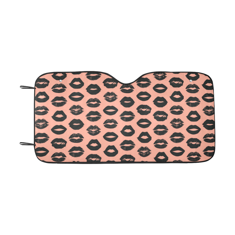 Lips Pattern Print Design 02 Car Sun Shade
