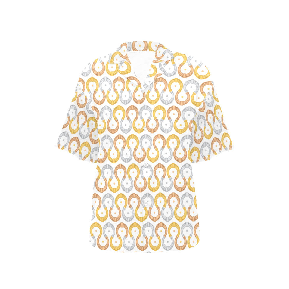 Horseshoes Pattern Print Design 03 Women's All Over Print Hawaiian Shirt