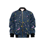 space pattern with planets, comets, constellations Kids' Boys' Girls' Bomber Jacket