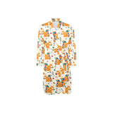 Squirrel Pattern Print Design 04 Men's Long Sleeve Belted Night Robe