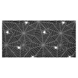 Spider web design pattern Black background white c Tablecloth