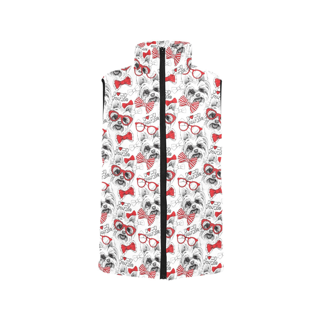 Yorkshire Terrier Pattern Print Design 04 Women's Padded Vest