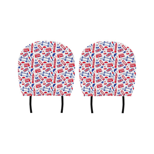 British Pattern Print Design 01 Car Headrest Cover